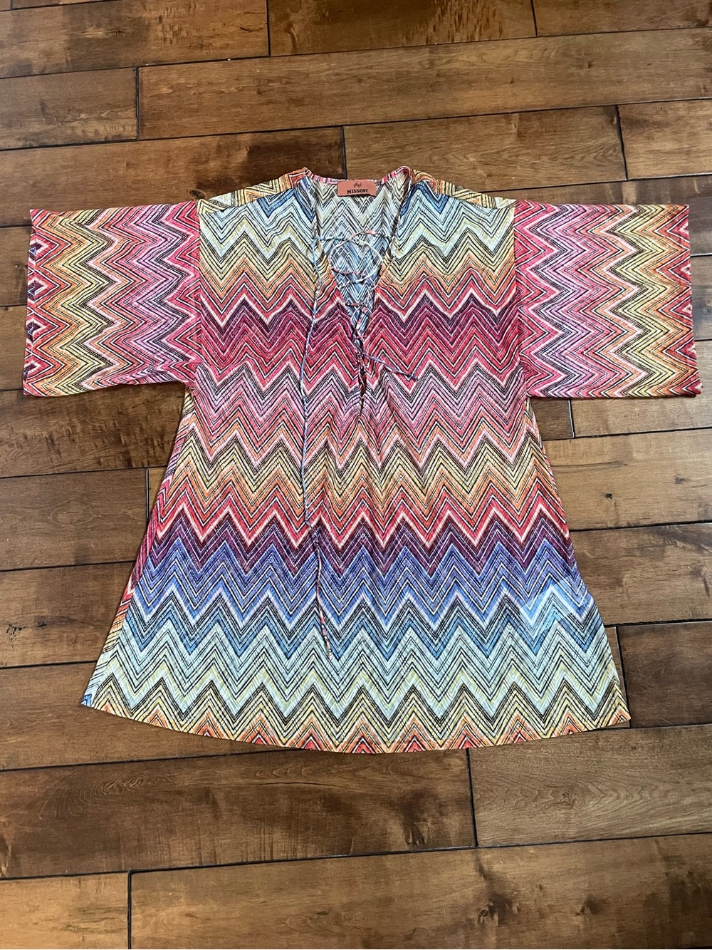Missoni Multicolor Chevron Tunic Sheer Cover-Up